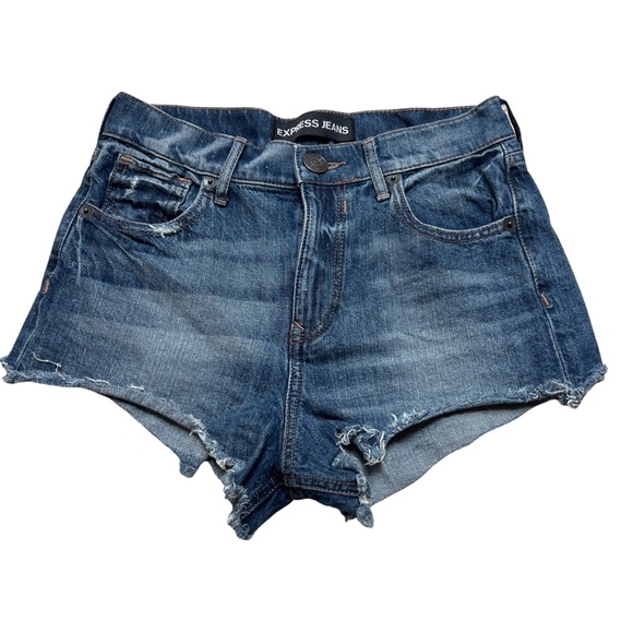 Express Jean Shorts High Wasted Size 0 - Picture 1 of 2